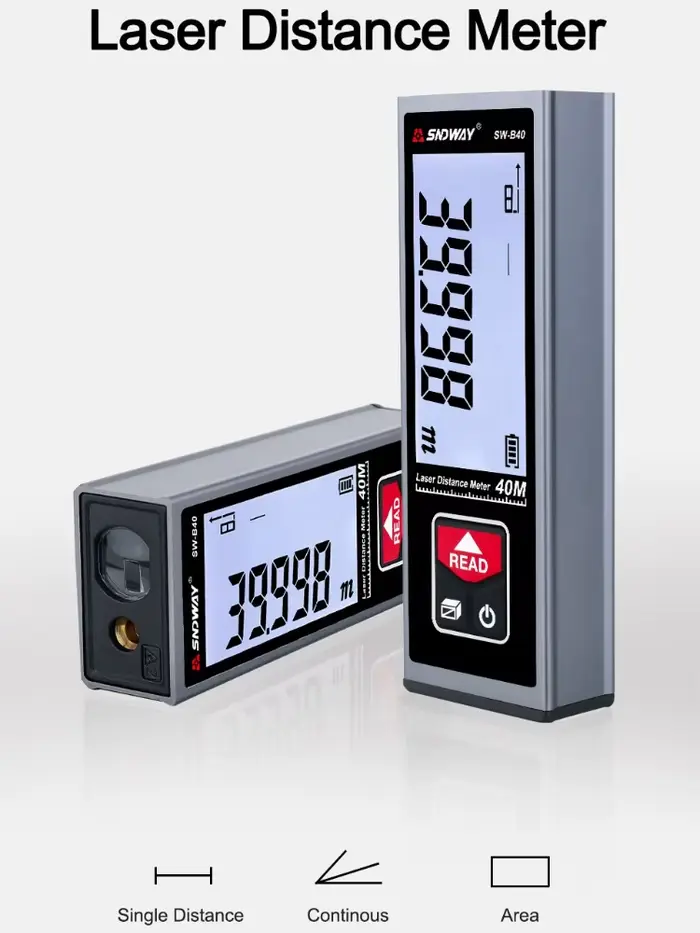 Deli-télémètre laser 40m, dispositif de mesure de haute précision, dispositif de mesure de bande mag