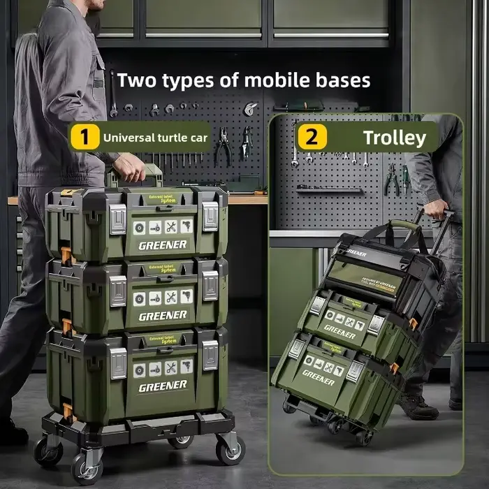 Ensemble de boîtes à outils empilables multifonctionnelles de grande capacité