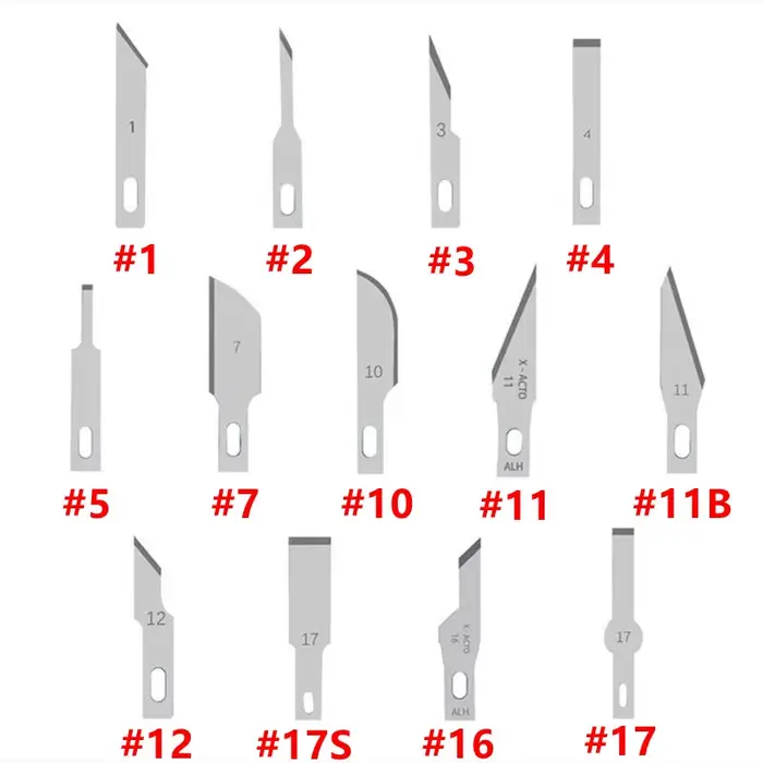 100 lames de couteau en métal antidérapantes gravées, couteaux de découpe, couteaux artisanaux pour