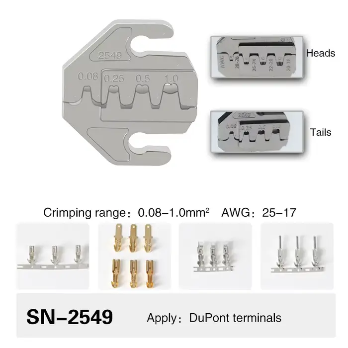 Pince à sertir, jeu de mâchoires à sertir, mâchoires à fente de 4mm, SN-48BS/58B/02C/2546B/2549 /06/