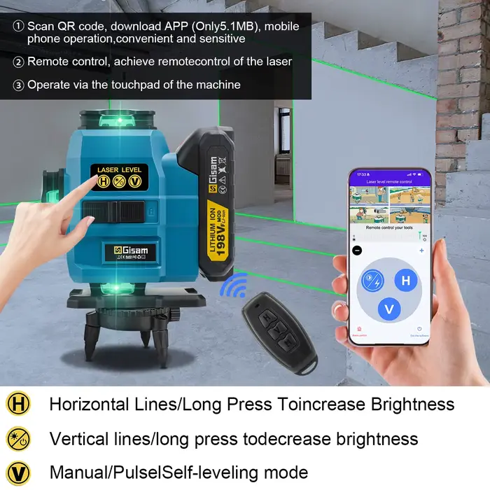 Gami 16 lignes 4D niveau Laser 360 Laser verticaux et horizontaux professionnel Super puissance fais