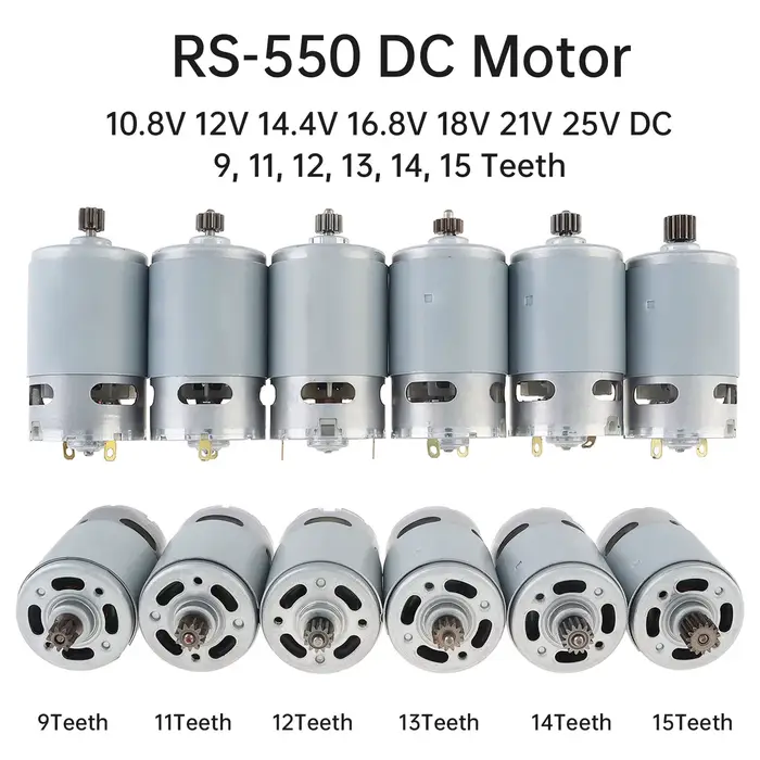 Moteur ELecaccelerMotor CC pour perceuse et tournevis, couple élevé, boîte de vitesses, RS550, 9, 11