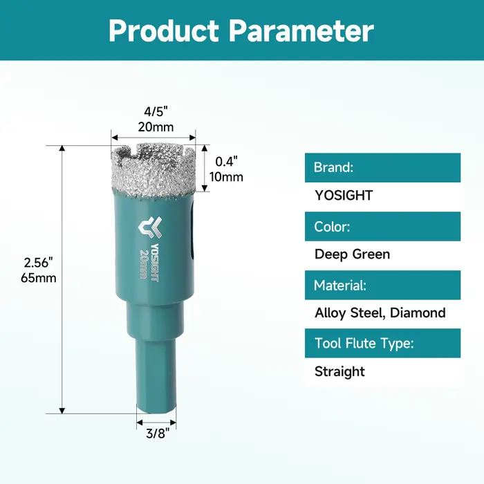 Scie cloche diamantée 20-100 mm – Foret à noyau diamant à tige triangulaire pour perceuse et perceus