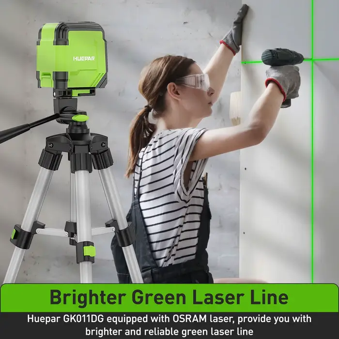 Huepar-Niveau laser à lignes croisées avec trépied de 0.65m