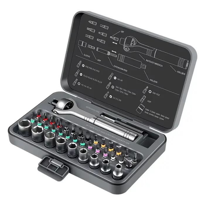 Kit d'outils à cliquet magnétique, clé semi-automatique, kit de douilles multifonction, tournevis DI