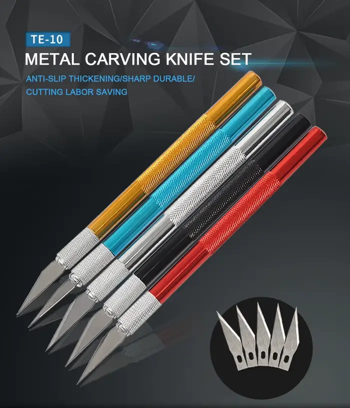 Kit d'outils de couteau de Scalpel de sculpture en métal lames antidérapantes gravure artisanat cout