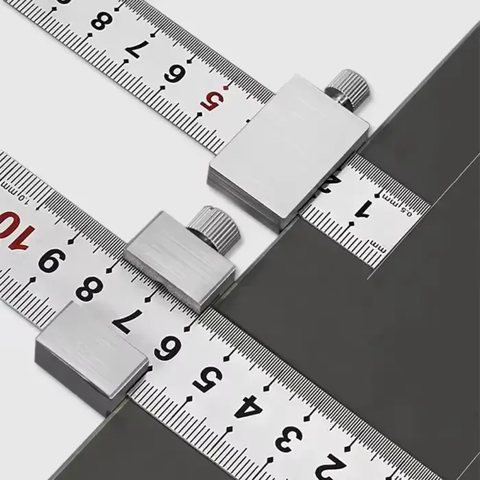 Règle de positionnement précise en acier pour le travail du bois
