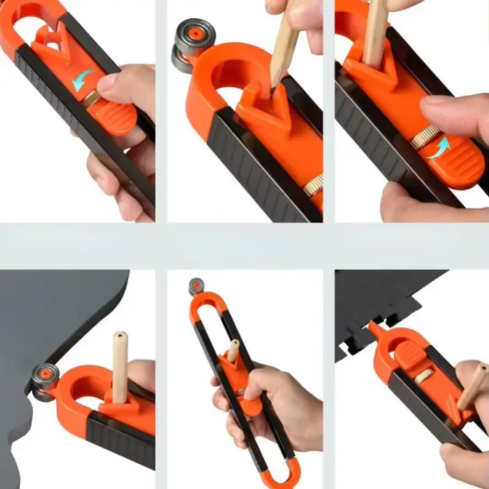 Règle de traçage de profil avec calibre de contour et verrouillage réglable