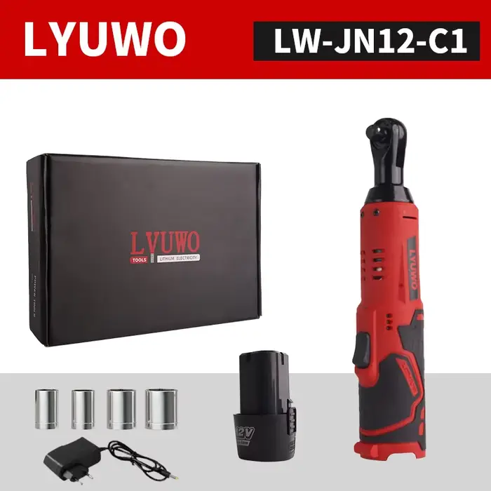 LYUWO 12V clé électrique à Angle droit sans fil 45NM 3/8 pouces clé à cliquet écrou de démontage out