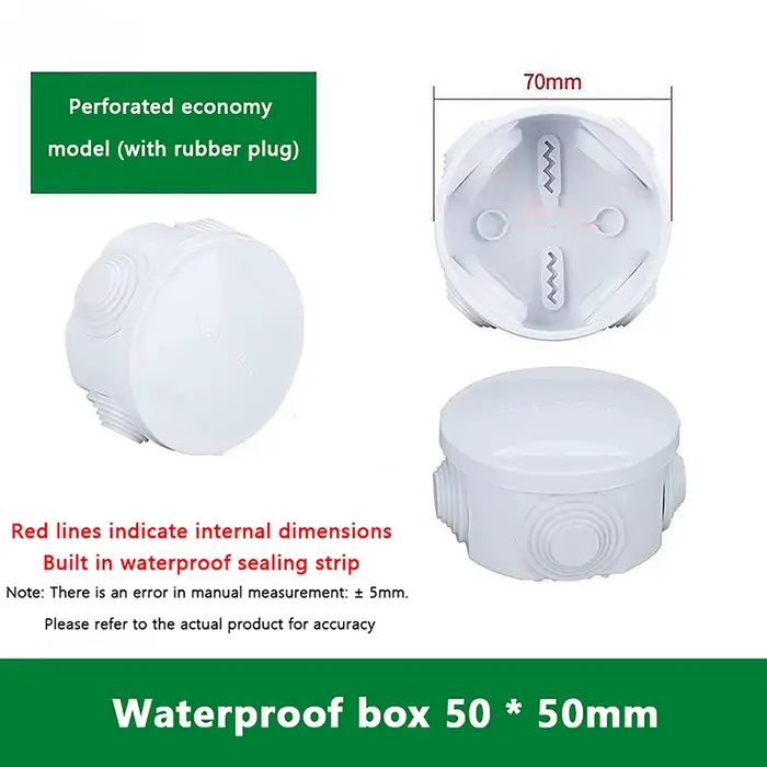 Boîtier de raccordement blanc étanche IP65 pour câbles, boîte de jonction DIY pour l'intérieur, boît