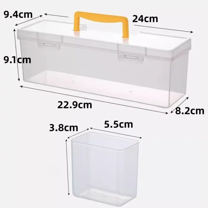 Boîte de rangement d'outils multi-compartiments en plastique avec poignée