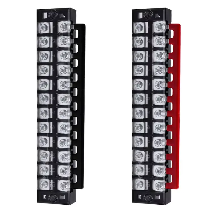 1 pièces 25A 600V double rangée bande électrique vis bornier clôture vis ruban connecteur de fil 3/4/5/6/8/10/12 Position