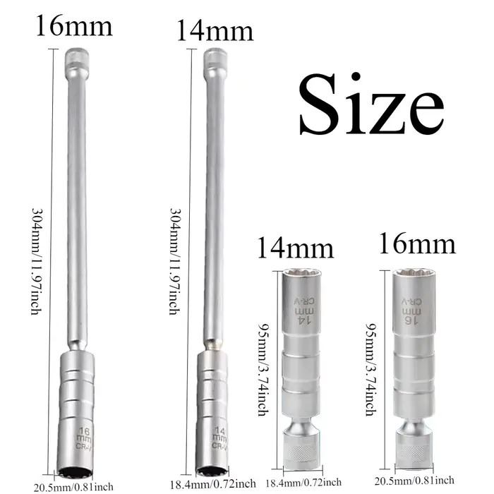 1-4 pièces 14mm 16mm prise de bougie clé magnétique