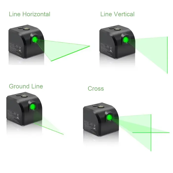 Mini niveau Laser portatif de ligne verticale horizontale de croix de lumière verte avec le chargement USB magnétique