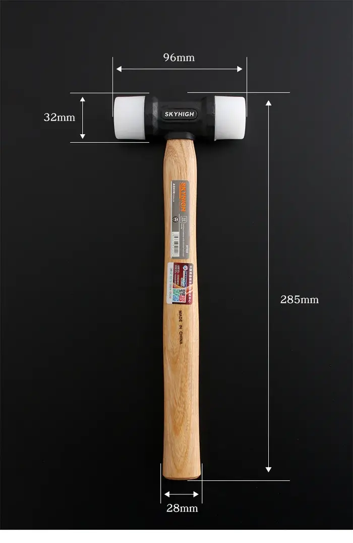 Marteau de maroquinerie en nylon de 32 mm avec manche en bois de noyer