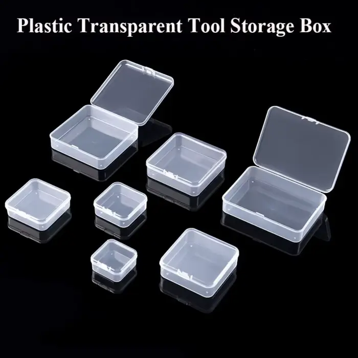Boîte de rangement carrée transparente pour petits objets