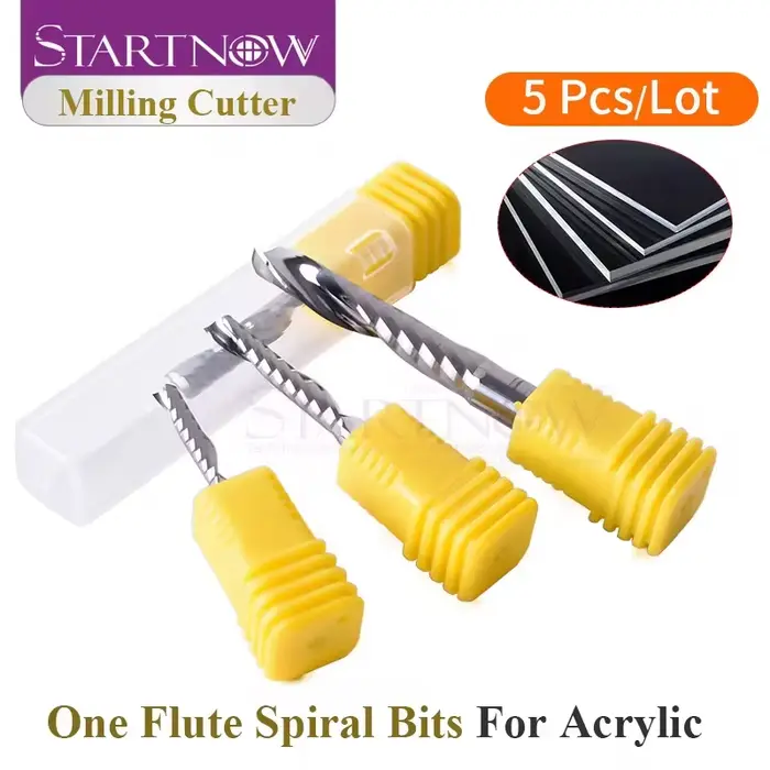 Startnow 5 pièces/lot fraise acrylique une cannelure spirale Bits MDF PVC gravure CNC routeur Bit bo