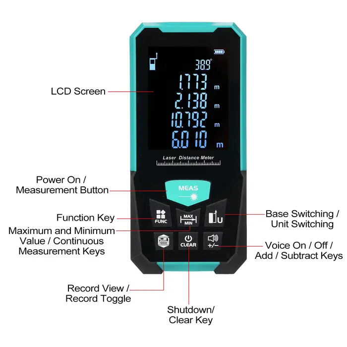 Télémètre laser professionnel 120m/393ft avec fonctions de mesure de volume