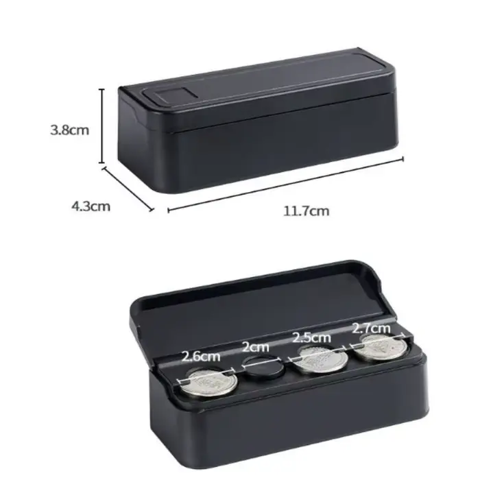 Boîte de rangement portable pour pièces de monnaie de voiture