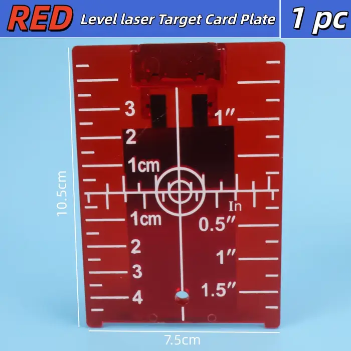 Plaque de nivellement laser avec ligne rouge/verte pour fixation murale et au sol (pouces/cm)