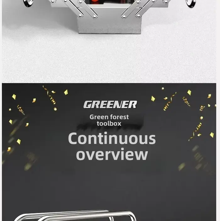 Boîte à outils en acier inoxydable pour usage industriel et domestique avec conception pliable et espace de rangement à 3 couches AJ