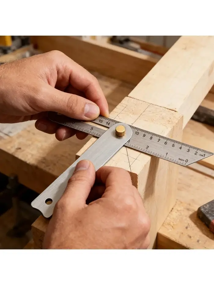 Règle de mesure pour le travail du bois