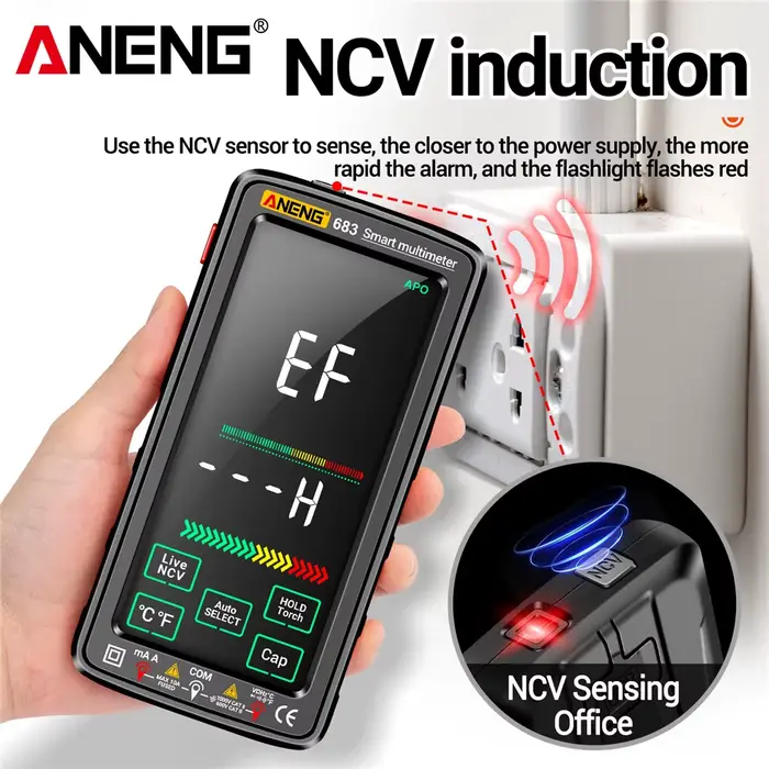 ANENG 683 multimètre intelligent haut de gamme tactile 6000 points multimètre Test multitesteur Rech