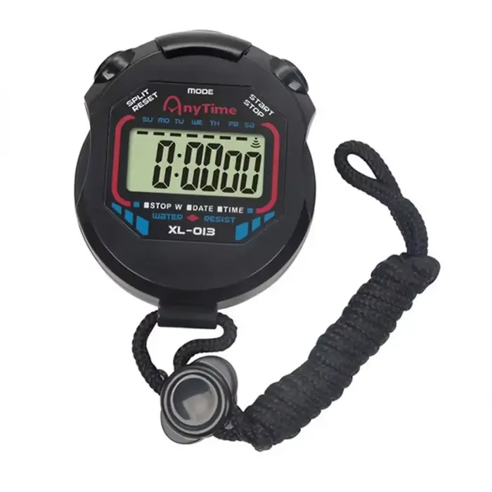 Chronomètre numérique professionnel classique avec écran LCD portable et cordon