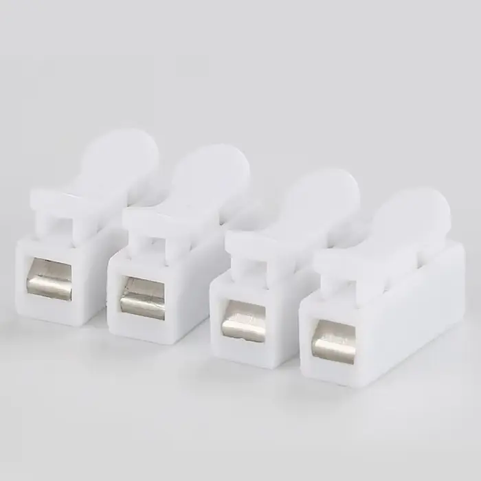 Boîte 55 pièces CH-2 connecteur rapide de fil à ressort 2p bornes à sertir électriques bloc pince de câble d'épissure bande Led facile à installer
