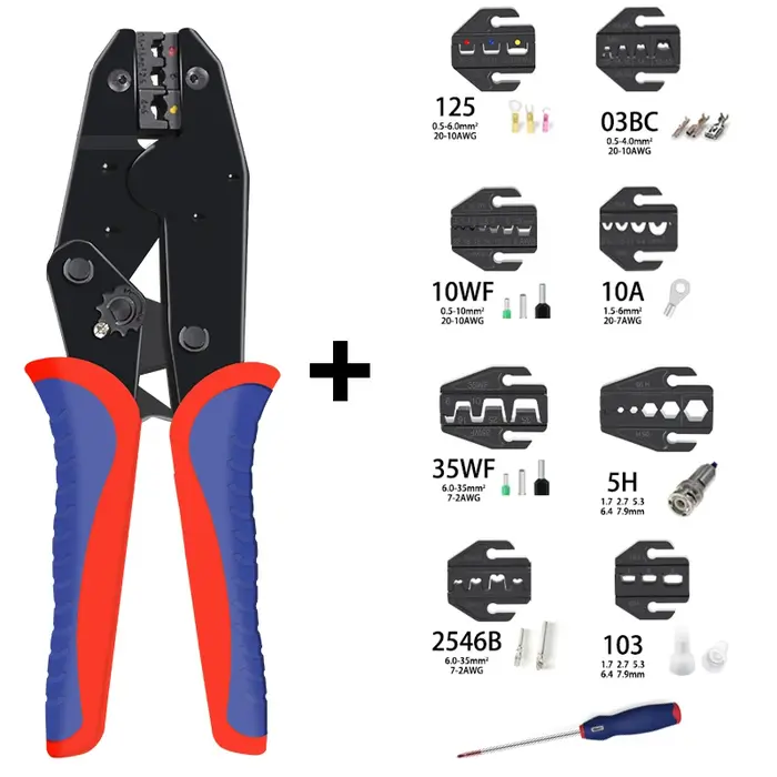 Kit de pinces à sertir pour bornes pré-isolées