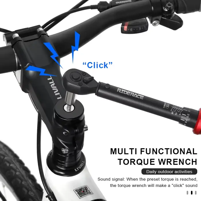 RIDERACE jeu de clés dynamométriques de vélo 18 pièces 1/4 "2-24Nm double Direction