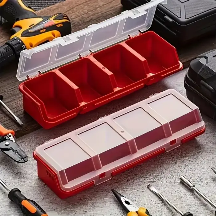 Boîte de rangement multi-compartiments pour vis et petites pièces-matériel en plastique durable et mallette