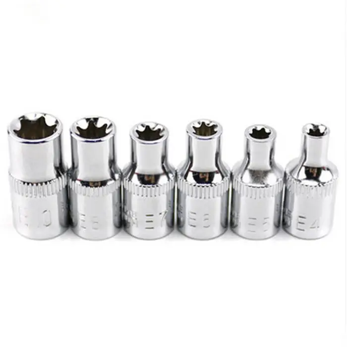 Jeu de douilles à cliquet 1/4 ", clé dynamométrique Torx Star, adaptateur de douille femelle, pilote