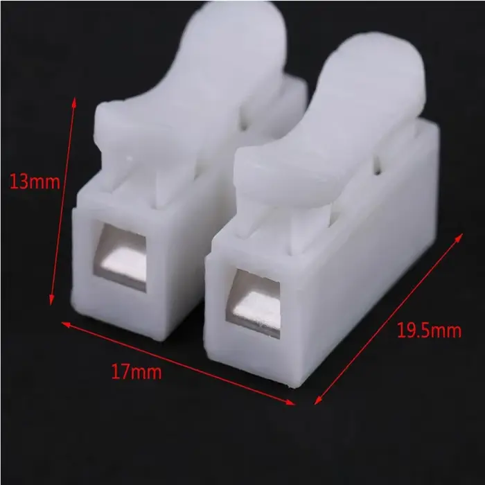 Boîte 55 pièces CH-2 connecteur rapide de fil à ressort 2p bornes à sertir électriques bloc pince de câble d'épissure bande Led facile à installer