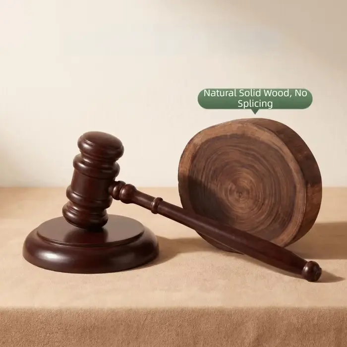 Marteau de juge en bois de haute qualité avec bloc sonore