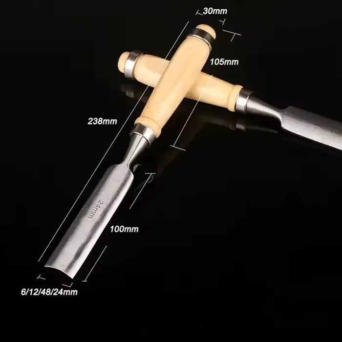 Jeu de ciseaux à découper le bois 6/12/18/24mm 4 pièces charpentier professionnel équipé d'outils ergonomiques de