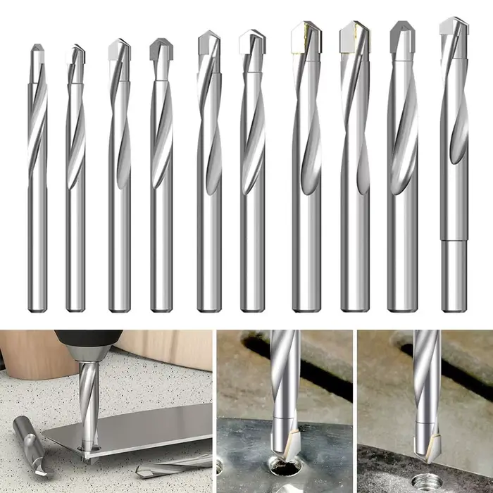 Foret hélicoïdal en alliage de carbure de tungstène, acier, bois, métal, coupe-trou pour CNC, tour, 