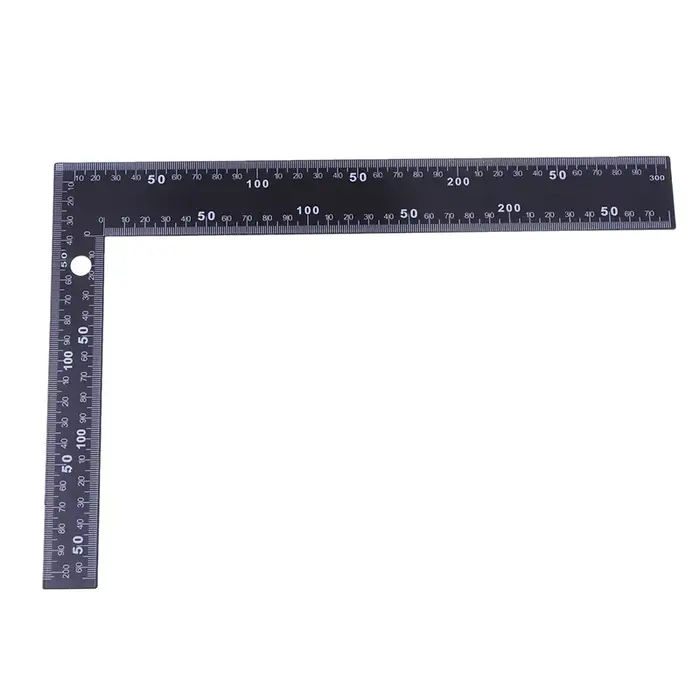 Règle d'angle à angle droit noire, règle d'angle de trou résistante à 90, positionnement de qualité 