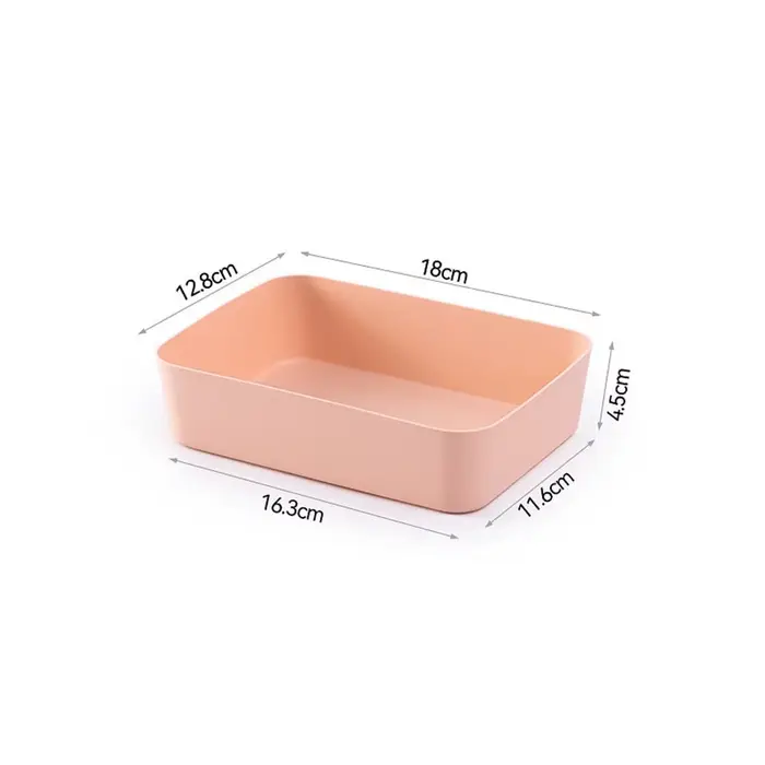 Boîte de rangement de bureau en plastique grande capacité, couleur unie, avec tiroirs, empilable, po
