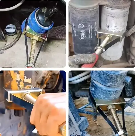 Clé de filtre à huile, sangle en acier réglable robuste