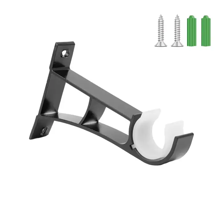 Support de tringle à rideau en alliage d'aluminium durable, pince de fixation simple en métal robust