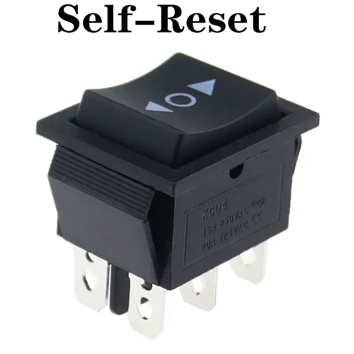 1 pièces KCD4 25X31mm interrupteur à bascule noir 6 broches 3 positions ON-OFF-ON Double réinitialisation/interrupteur de verrouillage 16A 250V 20A 25A 125VAC