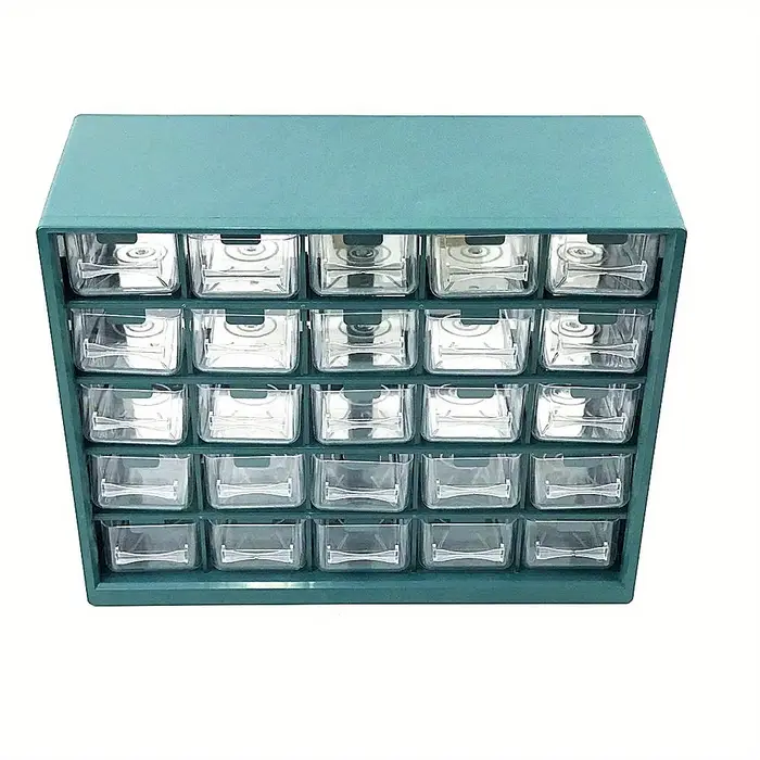Boîte de rangement murale à 25 compartiments pour vis et composants, boîte à outils pour composants