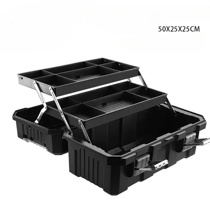 Boîte à outils de rangement pour électricien, boîte à outils de rangement pour accessoires de mécanicien de voiture, valise d'extérieur étanche professionnelle complète