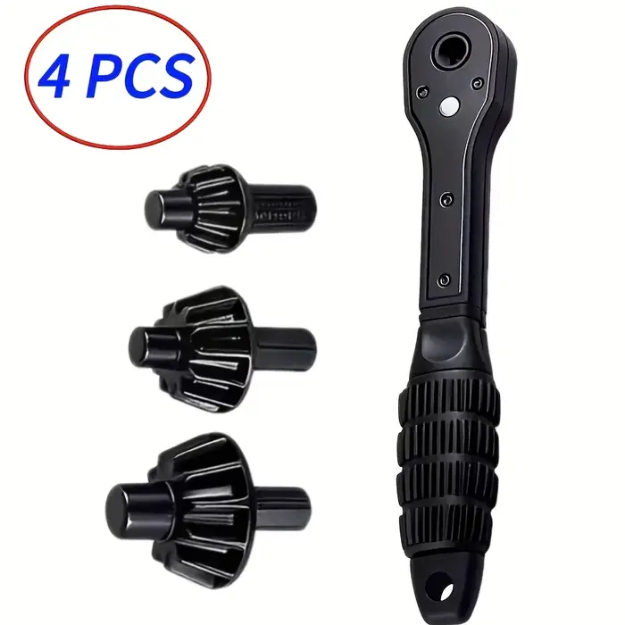 1 jeu de clés à double usage de 4 pièces, clé à mandrin pour perceuse en fer, clé à tête interchange