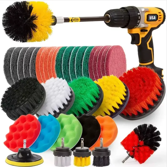 UNTIOR – ensemble de fixation de brosse pour perceuse électrique, brosse à récurer électrique, polis