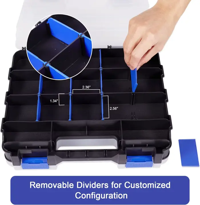 Boîte à outils portable avec compartiments