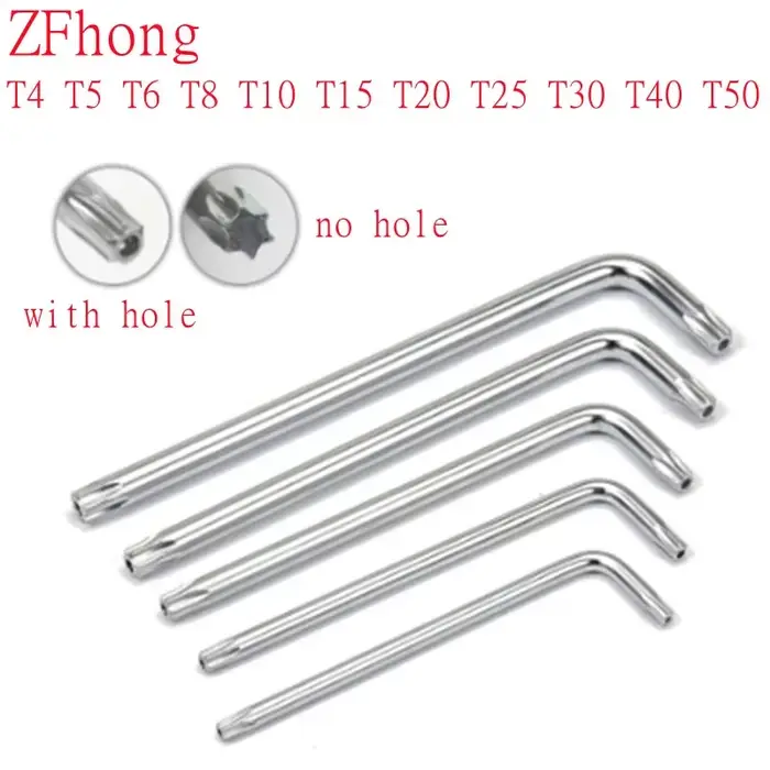 Clé Torx 1 à 5 pièces T4 T5 T6 T8 T10 T15 T20 T25 T30 T40 T45 à six lobes