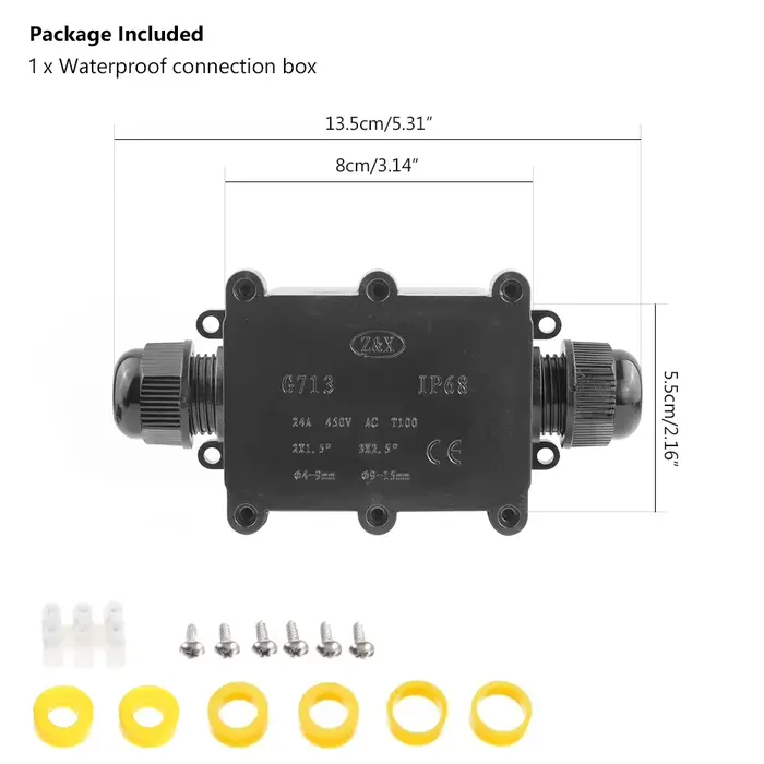 Boîte de jonction étanche, Mini boîte étanche extérieure Ip68 2/3/4/5/6 voies bornes en plastique ré