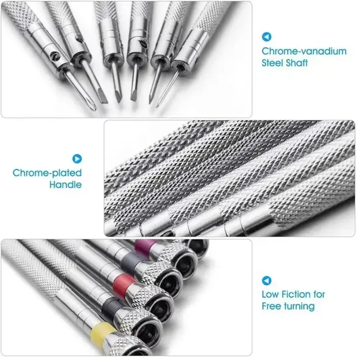 Tournevis en acier de 0.8 à 1.6mm pour la réparation de montres